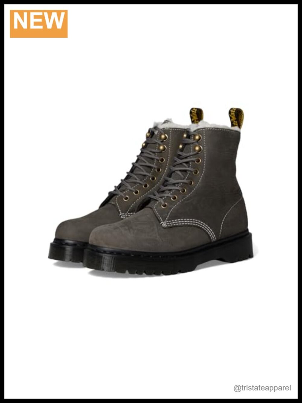 Faux Fur Lined Water-Resistant Lace-Up Ankle Boots